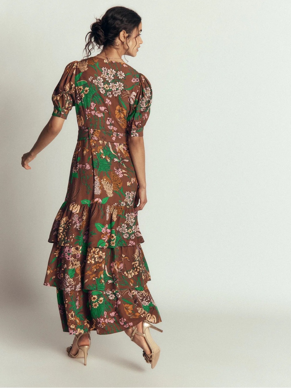NWT BODEN V Neck Layered Dress in Woodland Whimsical Flora - Picture 3 of 12